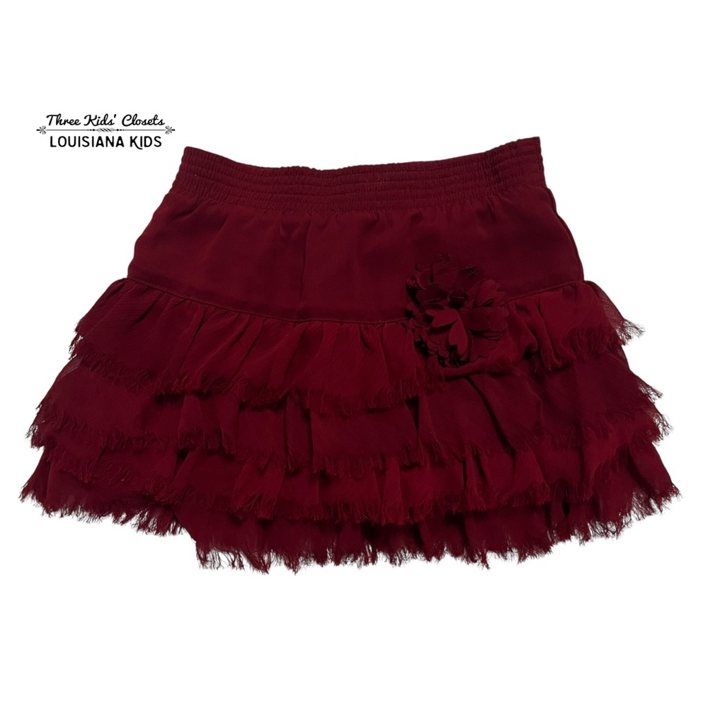 Zara 5-6Y Deep Wine Red / Maroon Layered Skirt